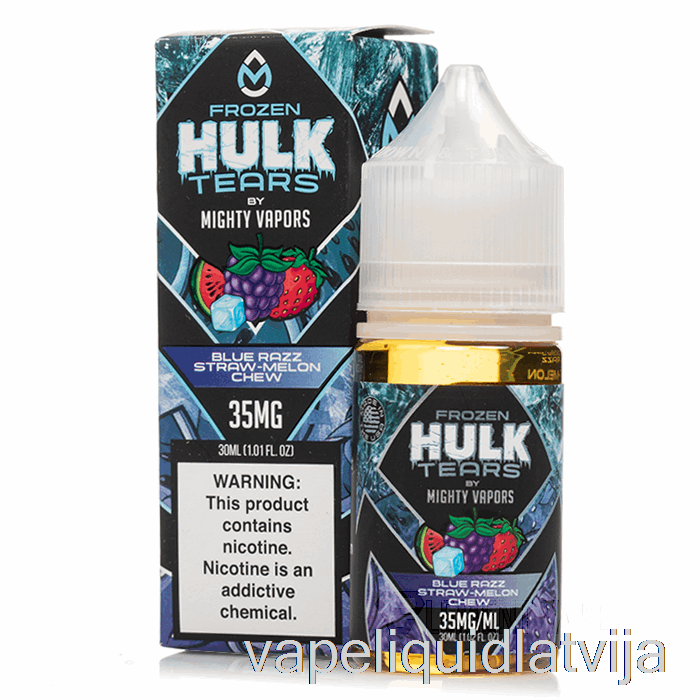 Saldēta Zila Razz Salmu Melones Košļājamā - Hulk Asaru Sāļi - 30ml 35mg Vape šķidrums